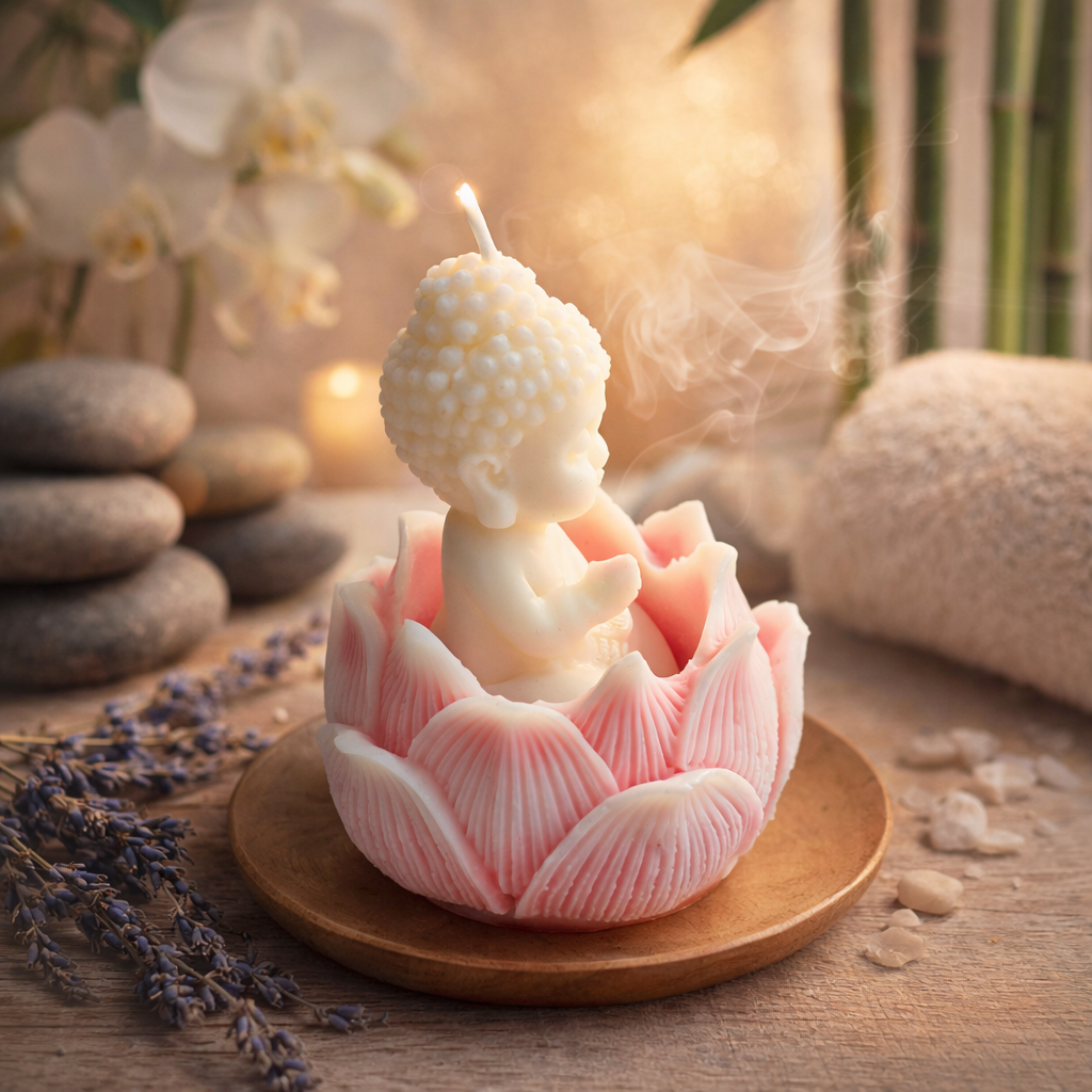 Buddha Pink Aromatherapy Lotus Candle