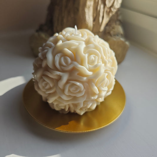 White Rose Ball Flower Bomb Scented Candle