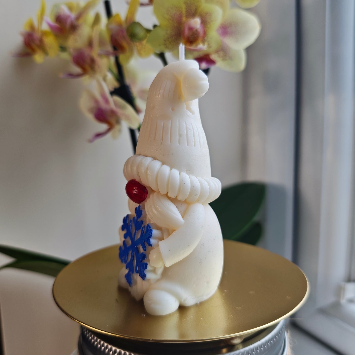 Christmas Snowflake Gnome/Gonk Orange & Cinnamon Scented Candle