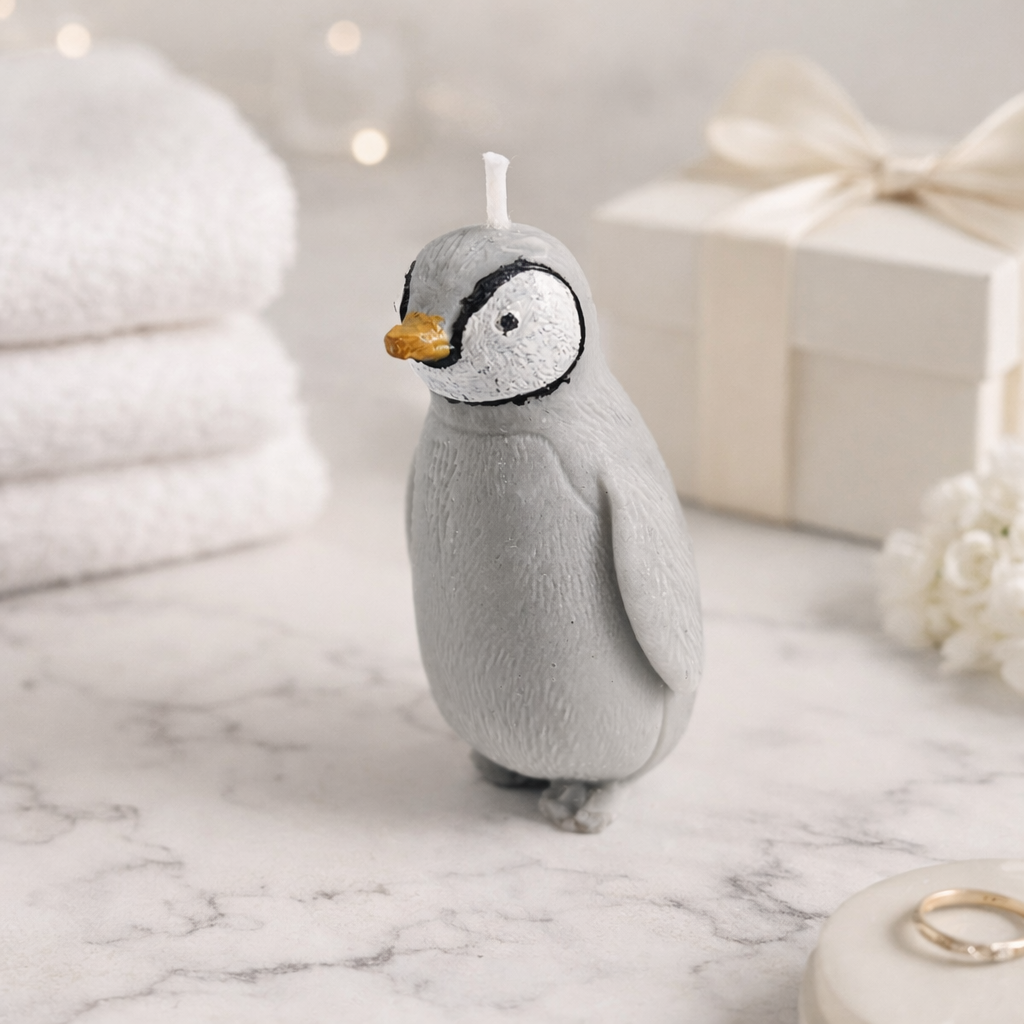 Baby Penguin Soy Wax Candle - Fresh Linen Scented