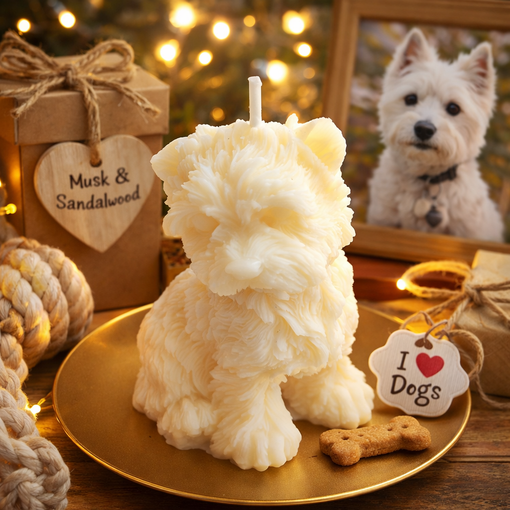 Maisie the West Highland Terrier Musk & Sandalwood Scented Candle