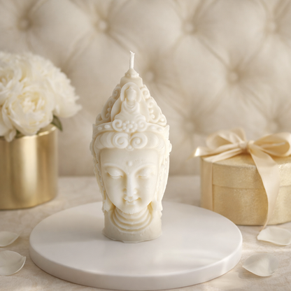 Buddha Head Soy Wax Candle – Calm Aromatherapy Scented