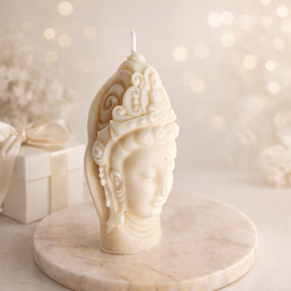 Buddha Head Soy Wax Candle – Calm Aromatherapy Scented
