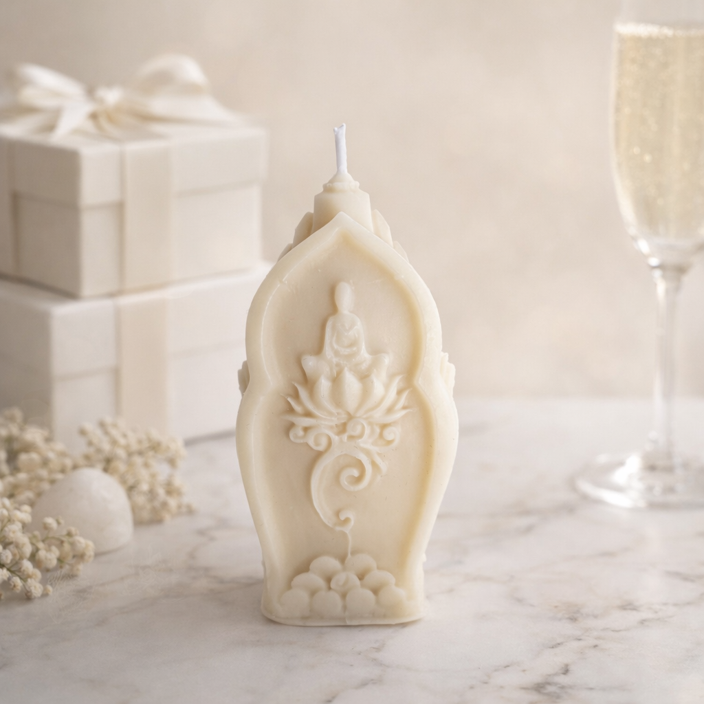 Buddha Head Soy Wax Candle – Calm Aromatherapy Scented
