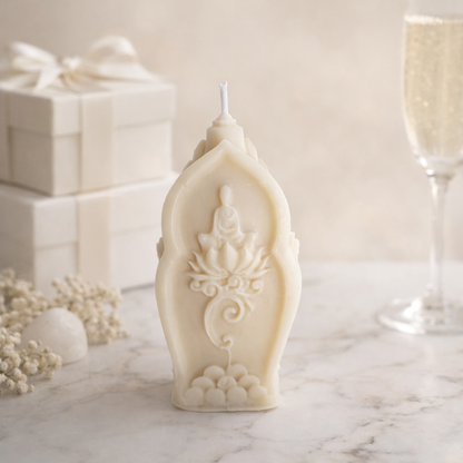 Buddha Head Soy Wax Candle – Calm Aromatherapy Scented