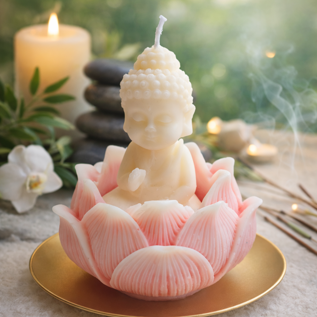 Buddha Pink Aromatherapy Lotus Candle