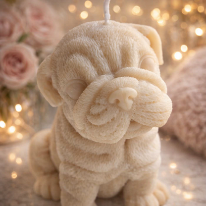 “Snuffy” Bulldog Puppy Cedarwood & Jasmine Scented Candle