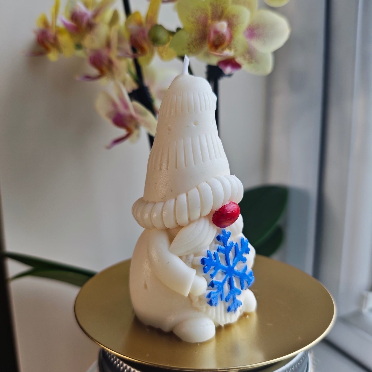 Christmas Snowflake Gnome/Gonk Orange & Cinnamon Scented Candle