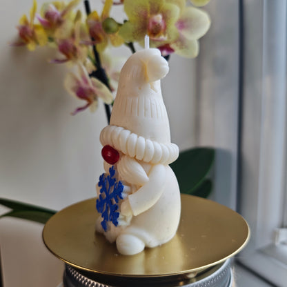 Christmas Snowflake Gnome/Gonk Orange & Cinnamon Scented Candle