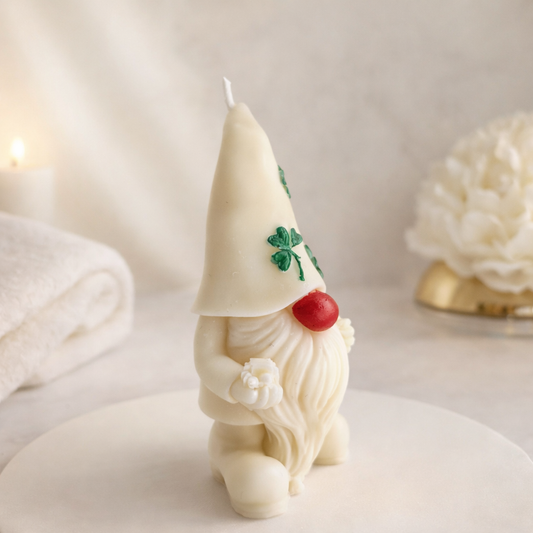 Lucky Charm Gnome Soy Wax Candle – Fresh Linen Scented