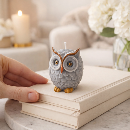 Owl Trio Soy Wax Candle Set - Peony & Blush Suede · Sweet Orange · Jasmine - Three-Piece Collection