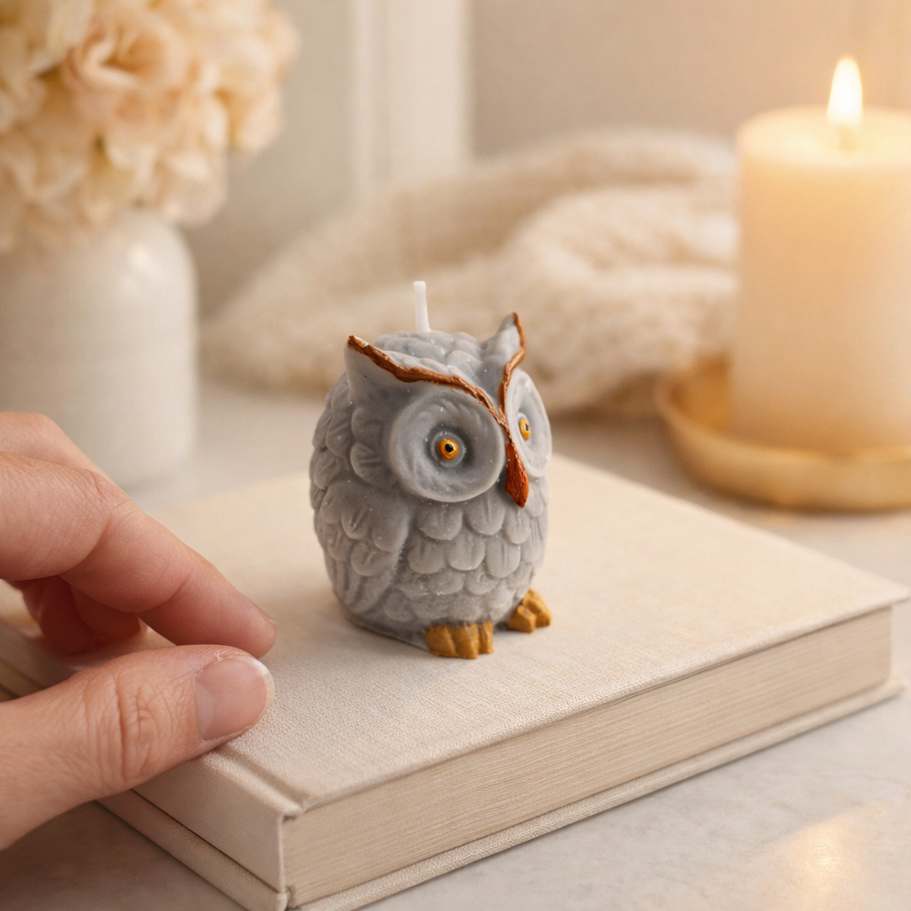 Owl Trio Soy Wax Candle Set - Peony & Blush Suede · Sweet Orange · Jasmine - Three-Piece Collection