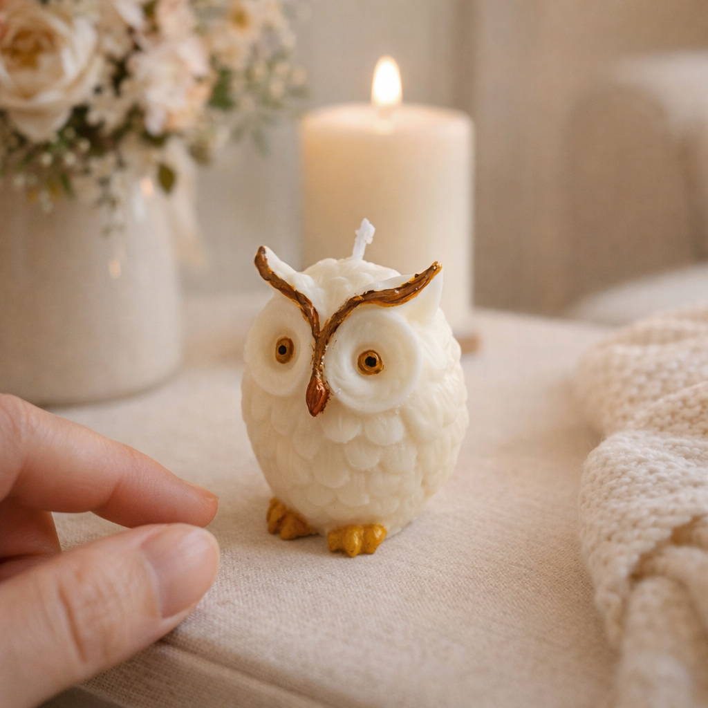 Owl Trio Soy Wax Candle Set - Peony & Blush Suede · Sweet Orange · Jasmine - Three-Piece Collection