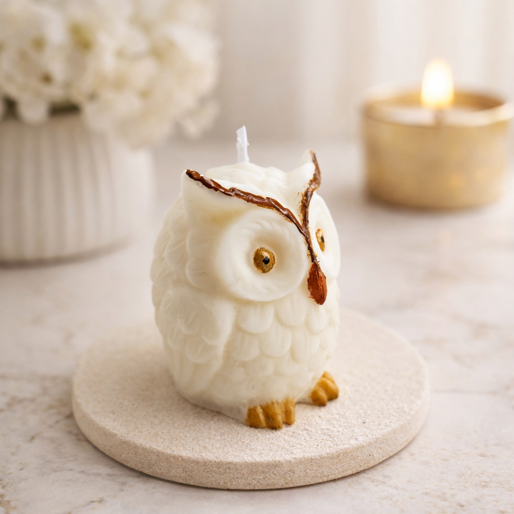 Owl Trio Soy Wax Candle Set - Peony & Blush Suede · Sweet Orange · Jasmine - Three-Piece Collection