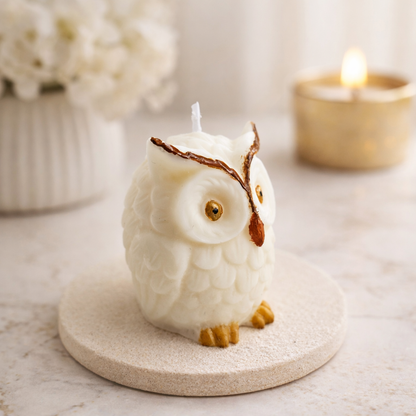 Owl Trio Soy Wax Candle Set - Peony & Blush Suede · Sweet Orange · Jasmine - Three-Piece Collection