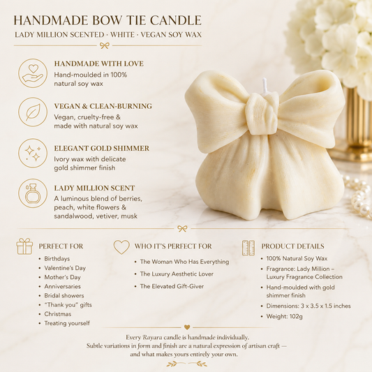 Bow Tie Shaped Candle - Lady Million, Luxury Fragrance Collection