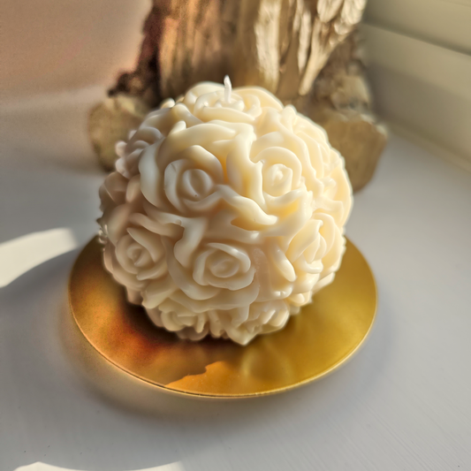 White Rose Ball Flower Bomb Scented Candle