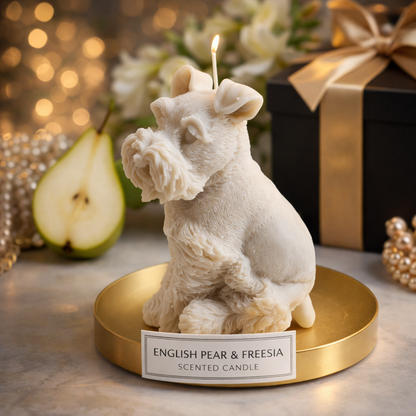"Sophie" the Schnauzer Dog Freesia Scented Candle