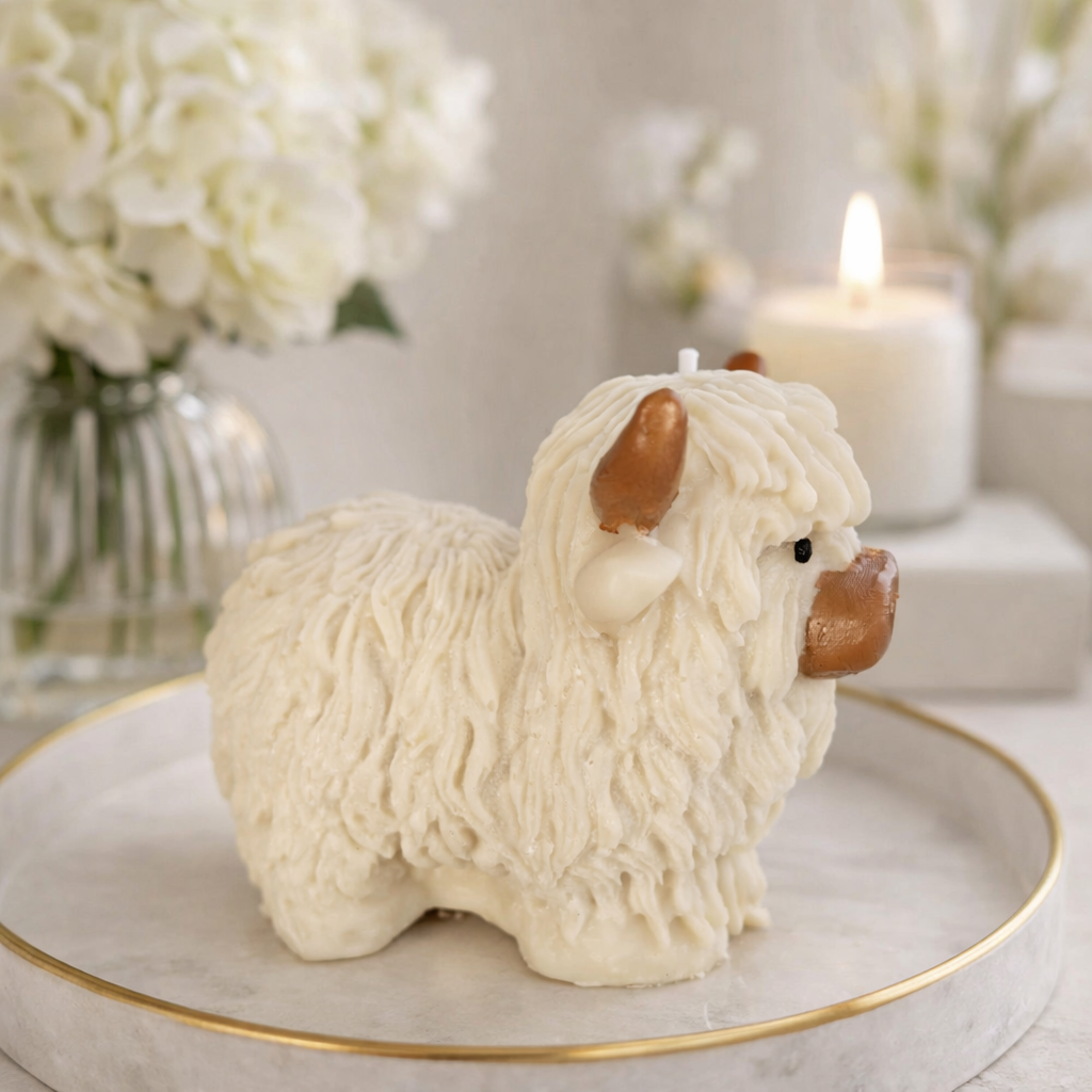 Highland Cow English Pear & Freesia Scented Candle