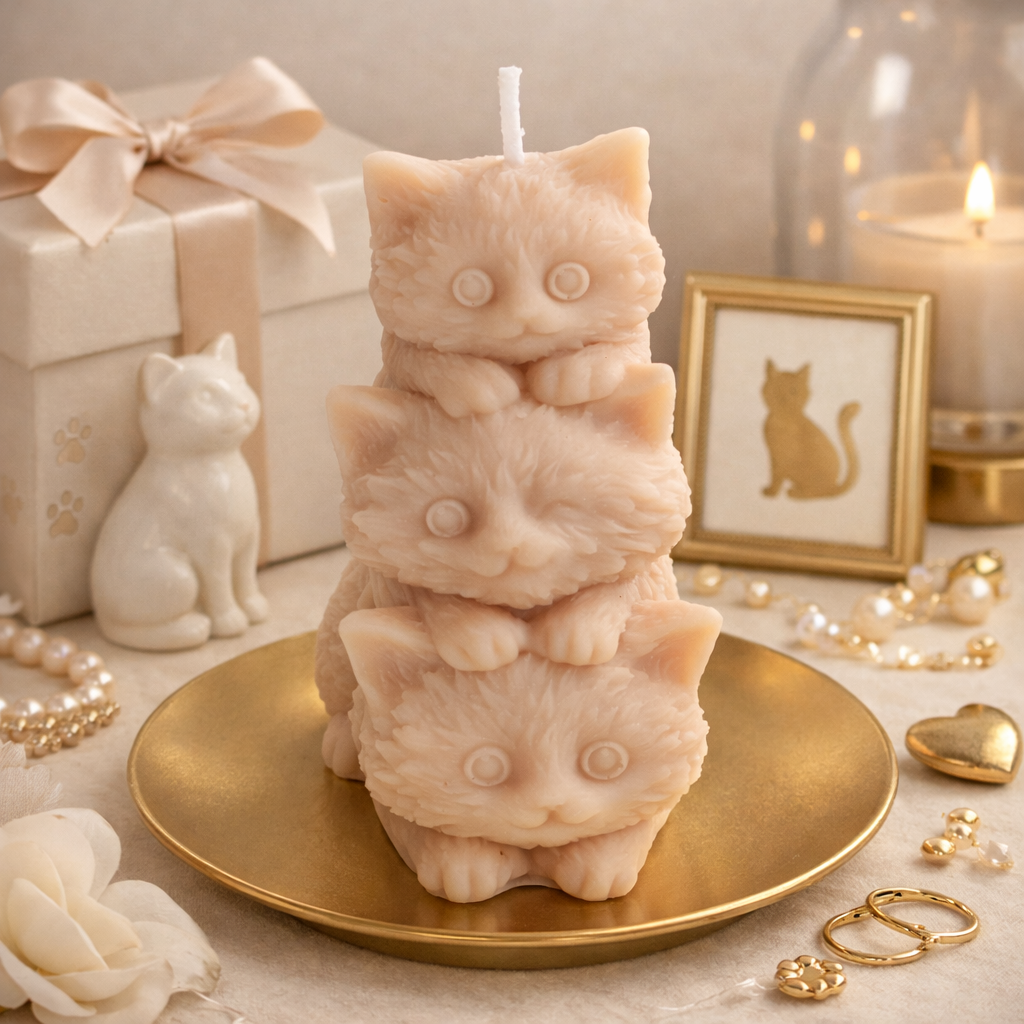 Stacked Cats Velvet Rose & Oud Scented Candle