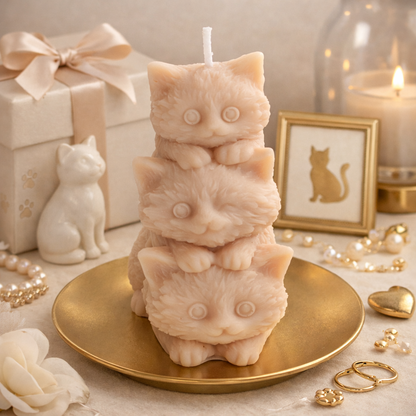 Stacked Cats Velvet Rose & Oud Scented Candle