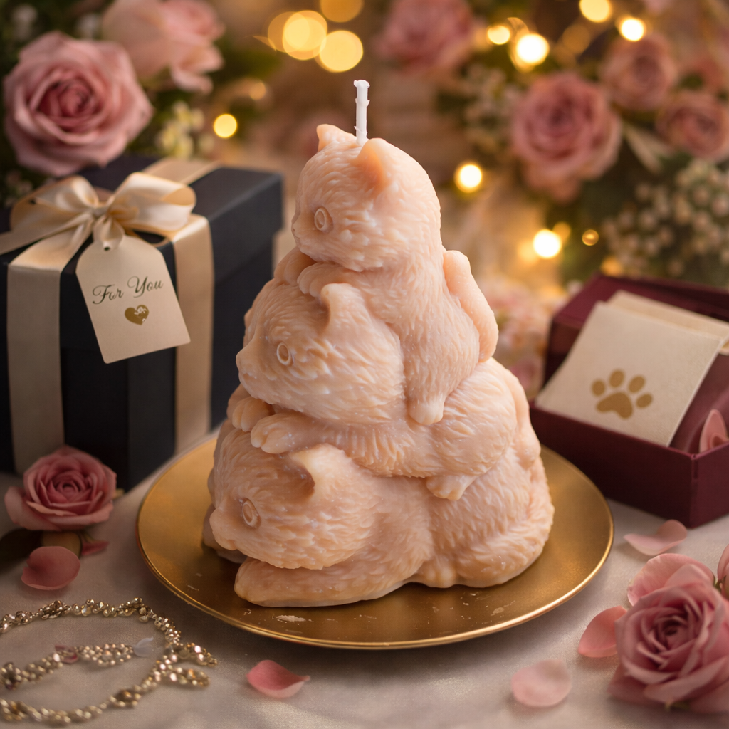 Stacked Cats Velvet Rose & Oud Scented Candle