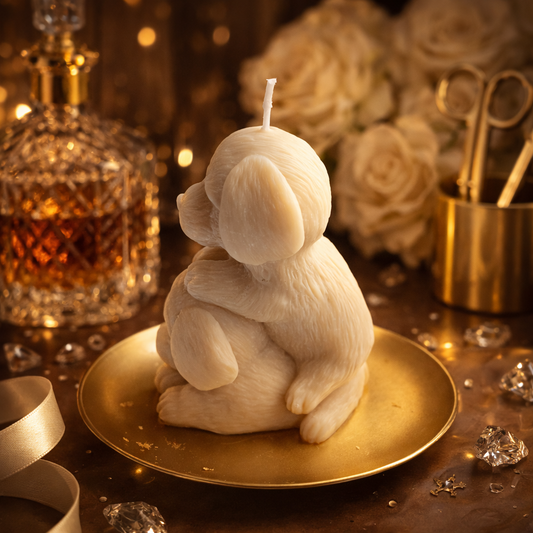 Stacked Labrador Dogs Handmade Orange Scented Candle