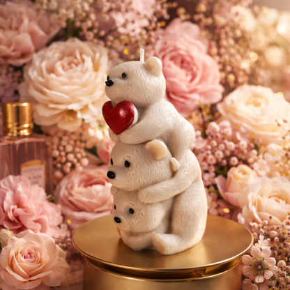 Teddy Bears with a Heart Flower Bomb Scented Candle