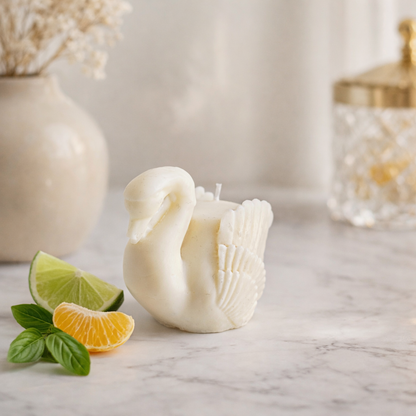 Swan Soy Wax Candle - Lime, Basil &amp; Mandarin Scented