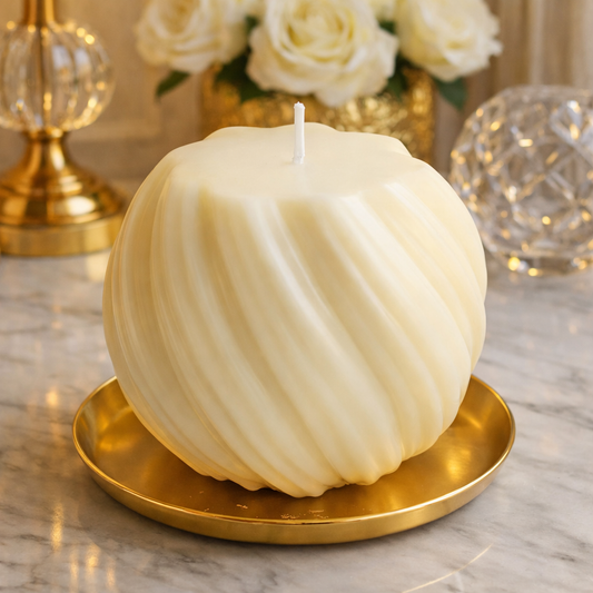 White Swirl Ball Peony Blush & Suede Scented Candle (Collection or Seperates)