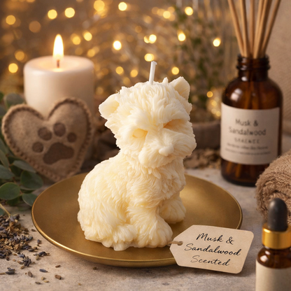 Maisie the West Highland Terrier Musk & Sandalwood Scented Candle